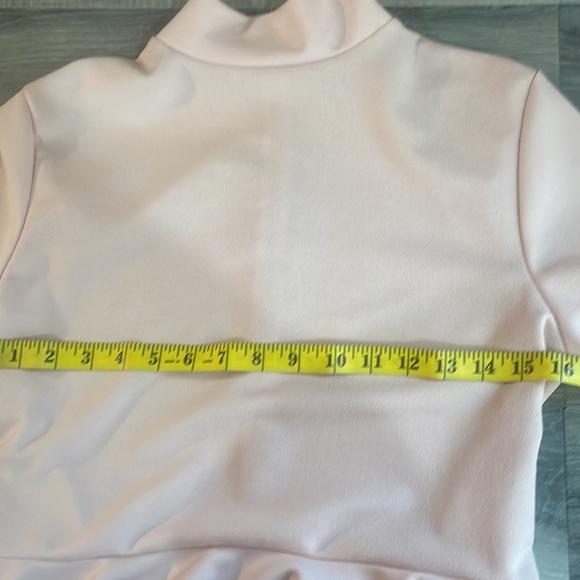 Blush pink,Mock turtle neck,long sleeve, high low ruffle top,dress,large - Picture 5 of 12